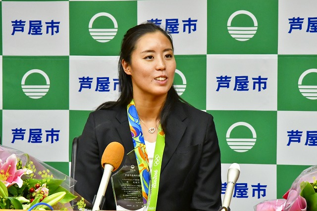デュエットとチームで銅メダルを獲得した乾友紀子選手（芦屋大学職員）