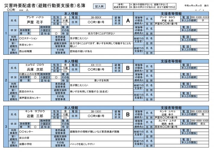 要配慮名簿サンプル