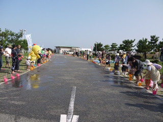 打ち水後の様子