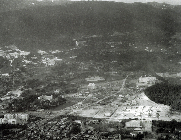 昭和35年-空から見た岩園住宅公団開発地