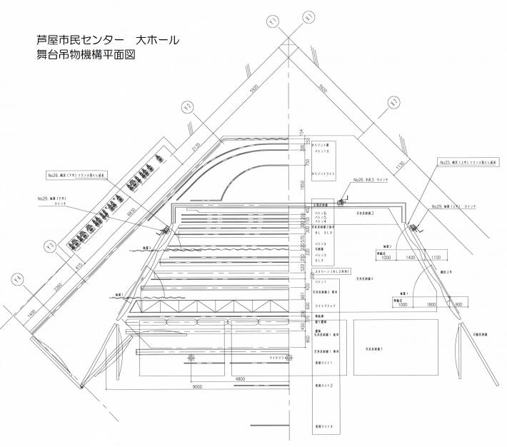 舞台吊物機構平面図