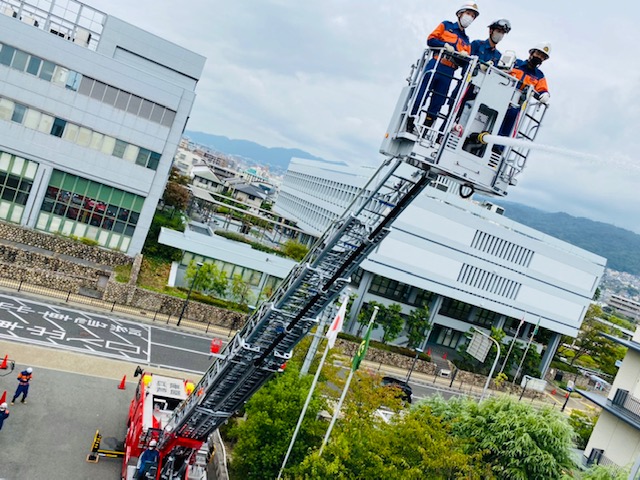 はしご車乗車の様子