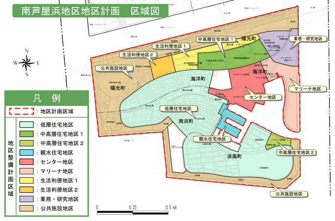 南芦屋浜地区計画区域図