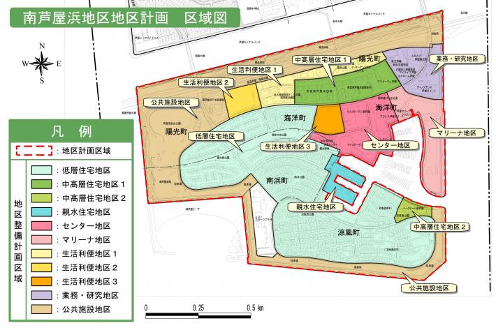 南芦屋浜地区地区計画地図