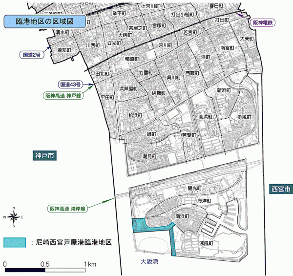 臨港地区区域図