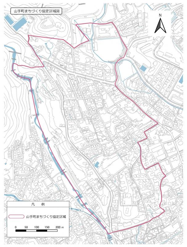 山手町町づくり協定区域図