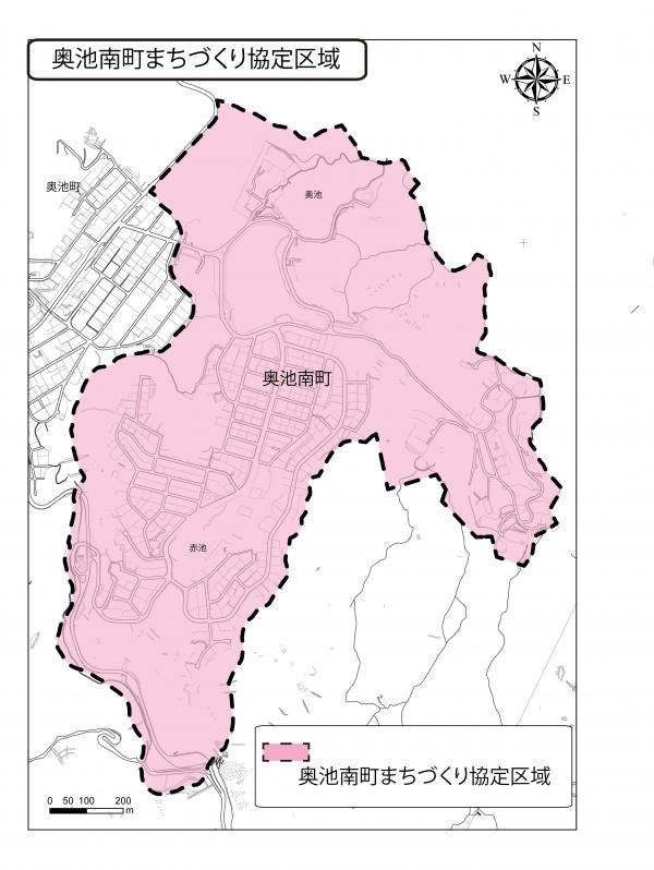 奥池南町まちづくり協定区域図