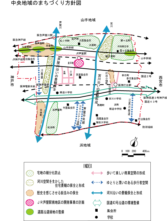 中央地域のまちづくり方針図