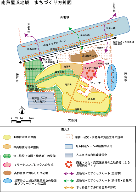 南芦屋浜地区まちづくり方針図