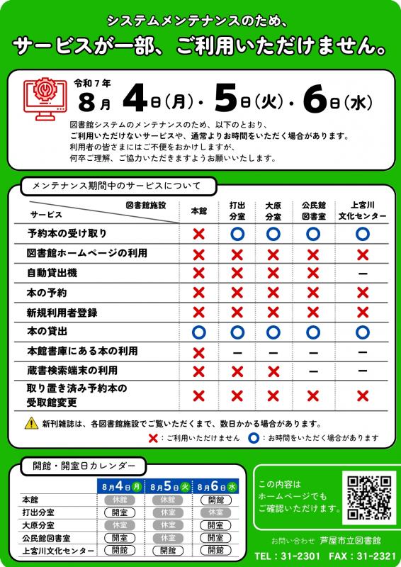 サービス停止内容詳細